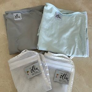 Ollie Swaddles, Set of 2, Blue and Grey